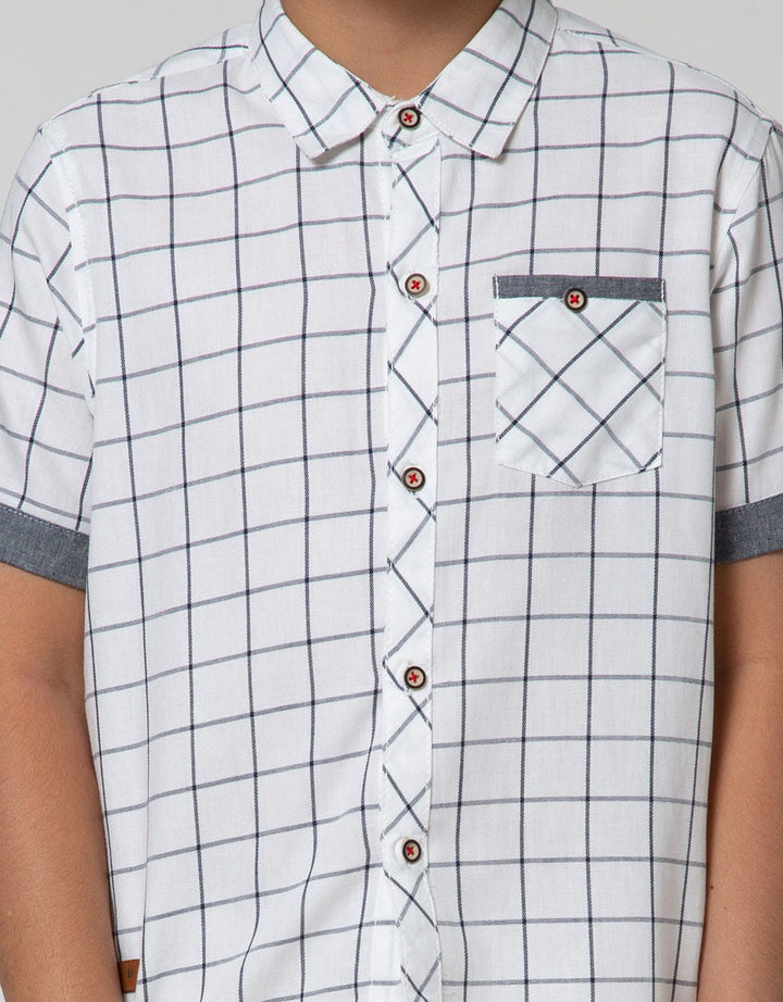 Little M Short Sleeve Shirt Kotak-Kotak