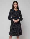 Connexion Long Sleeve Midi Dress Printed Shift