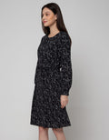 Connexion Long Sleeve Midi Dress Printed Shift
