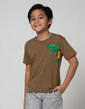 Little M Short Sleeve T-Shirt Dino Pocket Application