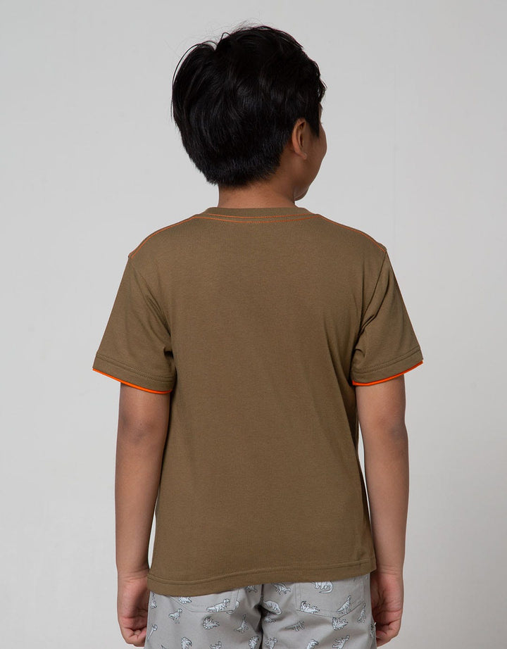 Little M Short Sleeve T-Shirt Dino Aplikasi Kantong