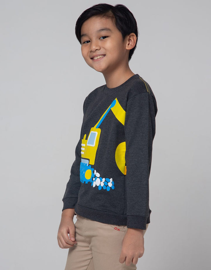 Little M Sweater Baby Terry Truck Hand Application