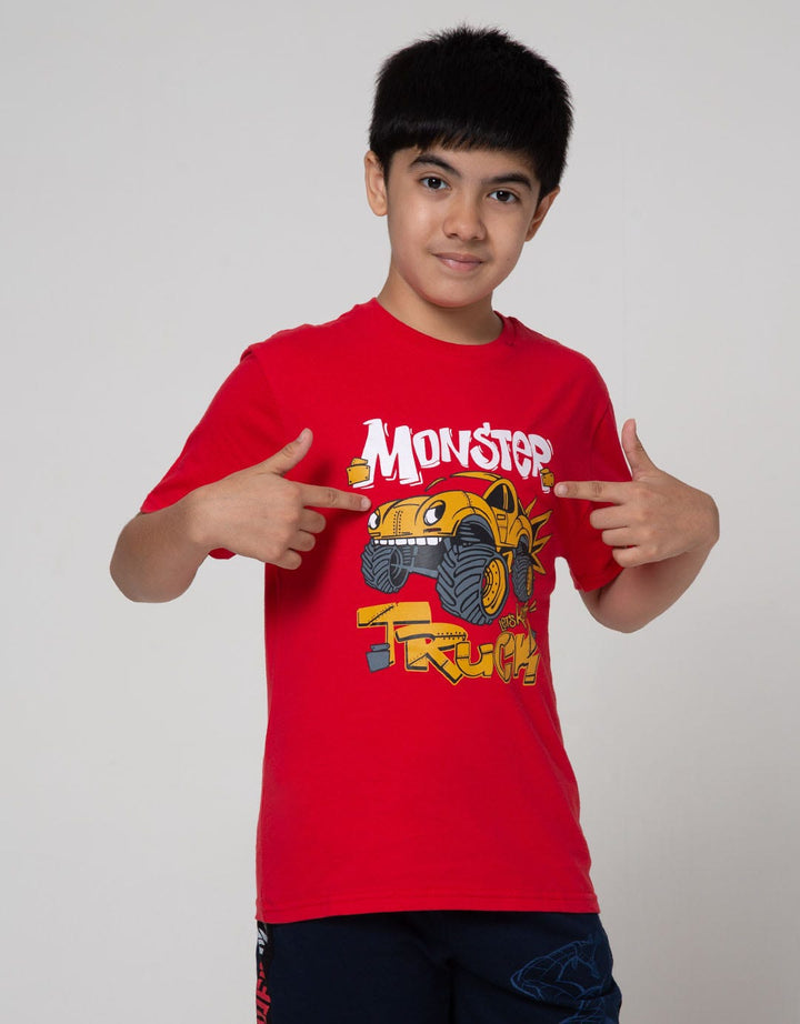 Aero Short Sleeve T-Shirt Print Monster Truc