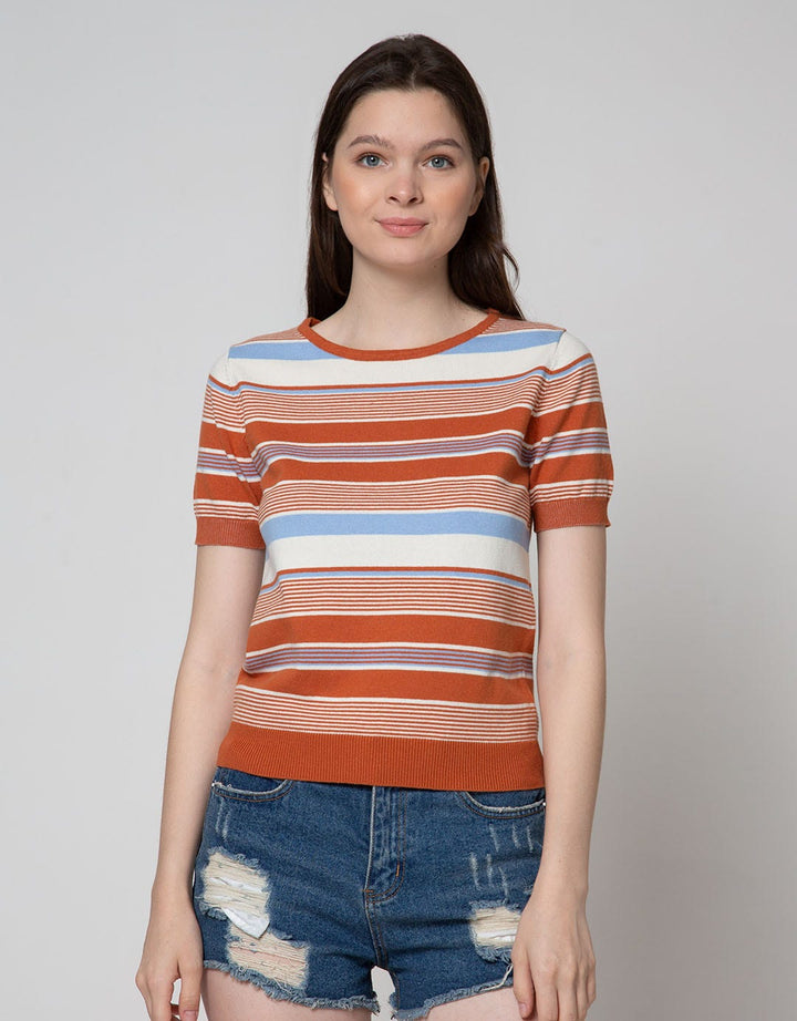 Connexion Short Sleeve T-Shirt Rajut Stripes