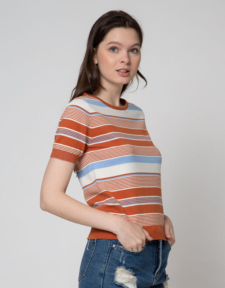 Connexion Short Sleeve T-Shirt Rajut Stripes