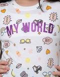 Aero Short Sleeve T-Shirt Top Knit Print My World