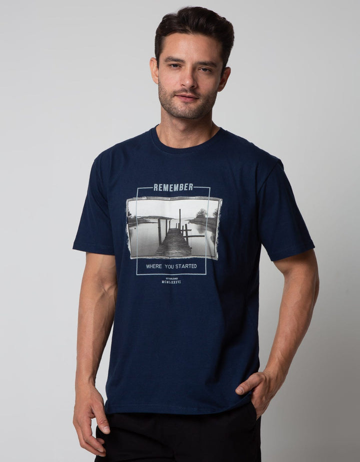 T Zone Short Sleeve T-Shirt Print Monochrome Remember