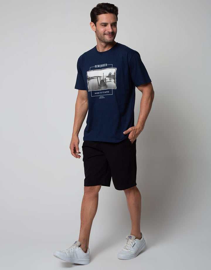 T Zone Short Sleeve T-Shirt Print Monochrome Remember