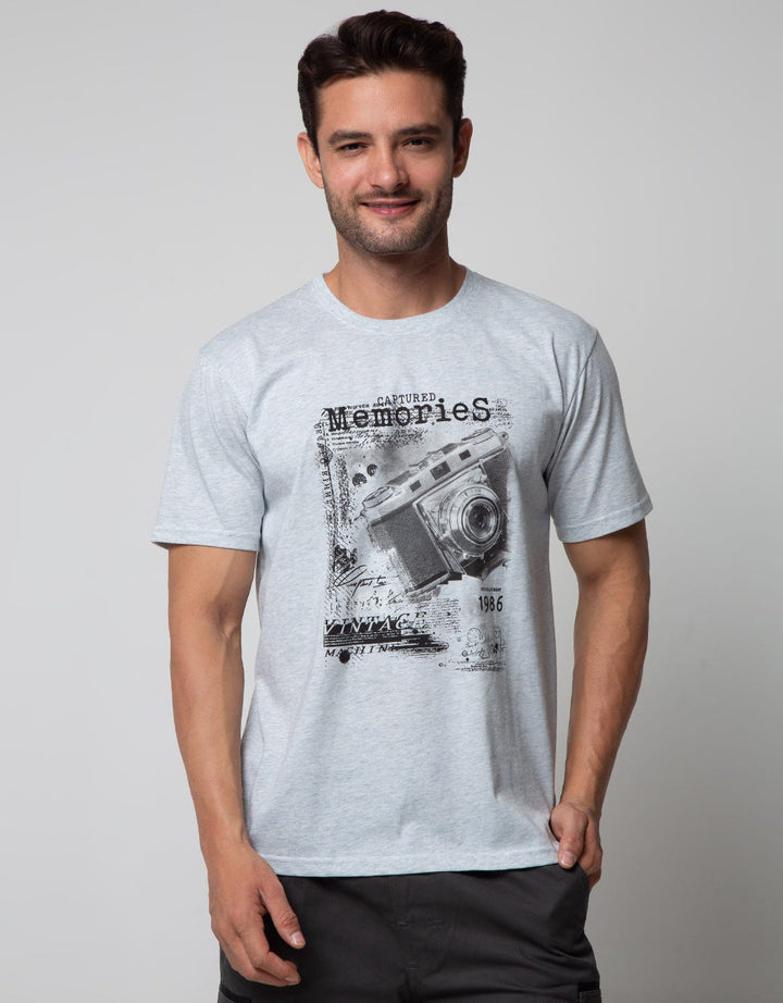 T Zone Short Sleeve T-Shirt Print Monochrome Memories