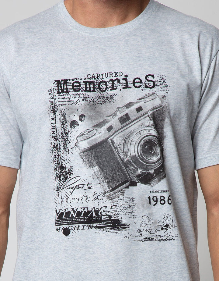 T Zone Short Sleeve T-Shirt Print Monochrome Memories