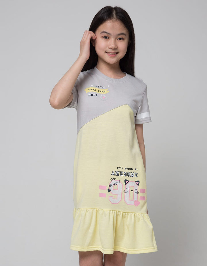 Aero Short Sleeve Dress Smile Cat