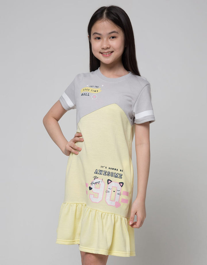 Aero Short Sleeve Dress Smile Cat