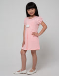 Little M Short Sleeve Midi Dress Pom2 Bordir 3D Telinga Kucing