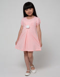 Little M Short Sleeve Midi Dress Pom2 Bordir 3D Telinga Kucing