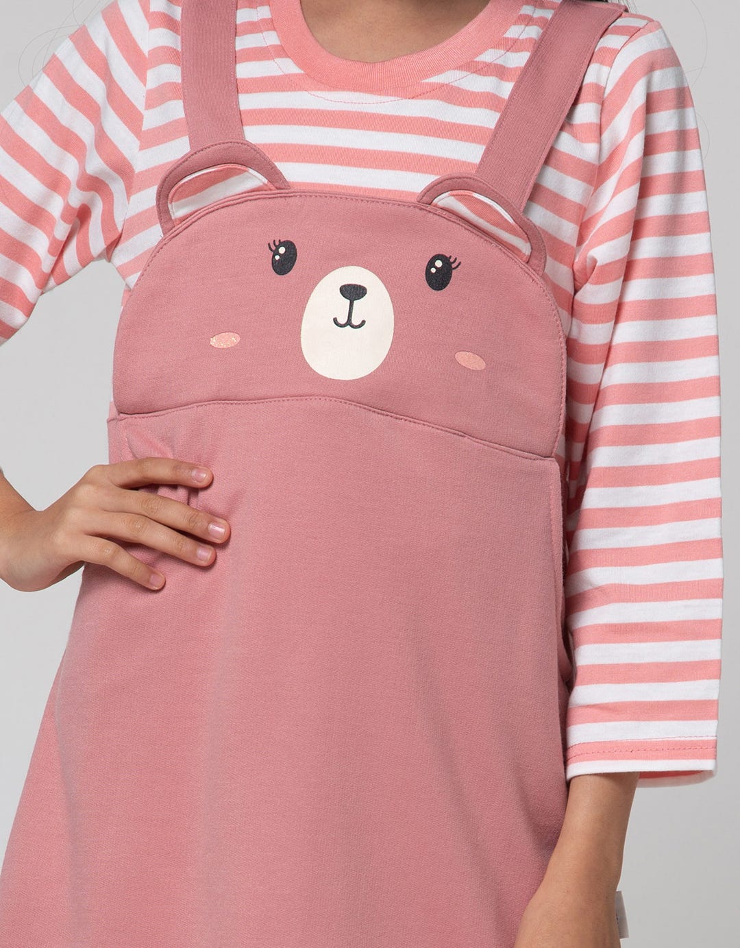 Little M Overall Bear Dress Anak Perempuan