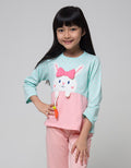 Little M Long Sleeve T-Shirt Kombinasi Aplikasi Bunny Gantung Wortel