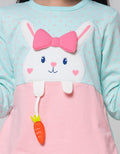 Little M Long Sleeve T-Shirt Kombinasi Aplikasi Bunny Gantung Wortel
