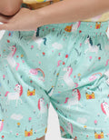 Little M Short Pants Full Print Unicorn Flowers