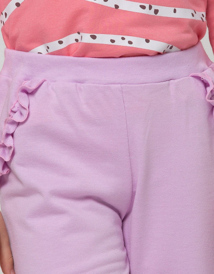 Little M Long Pants Knit Ruffle Lovely Bunny Pockets