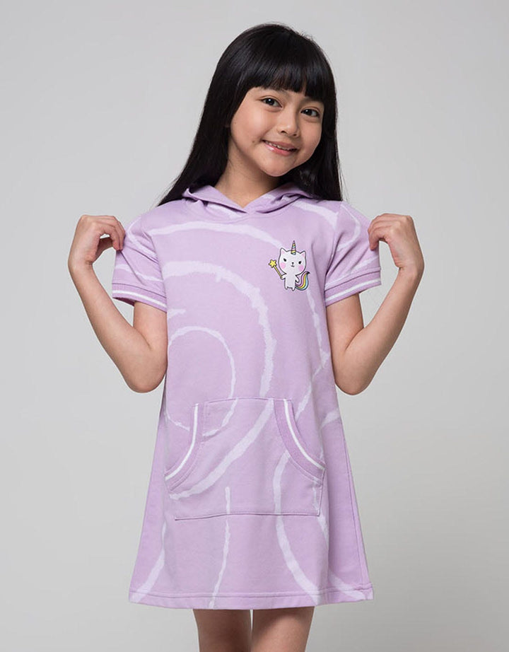Little M Hoody Ruffle Midi Dress