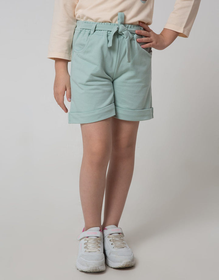 Little M Ribbon Waist Girls Shorts