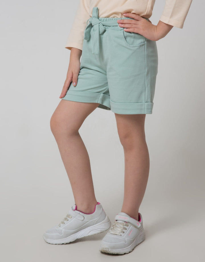 Little M Ribbon Waist Girls Shorts