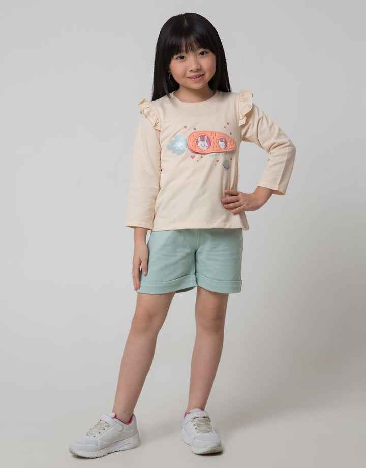 Little M Ribbon Waist Girls Shorts