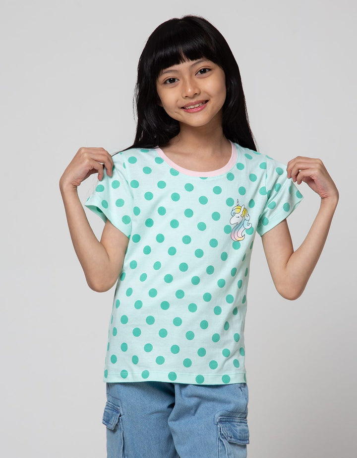 Little M Short Sleeve T-Shirt Dots Unicorn