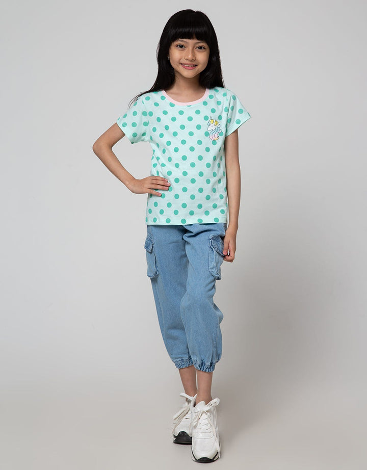 Little M Short Sleeve T-Shirt Dots Unicorn