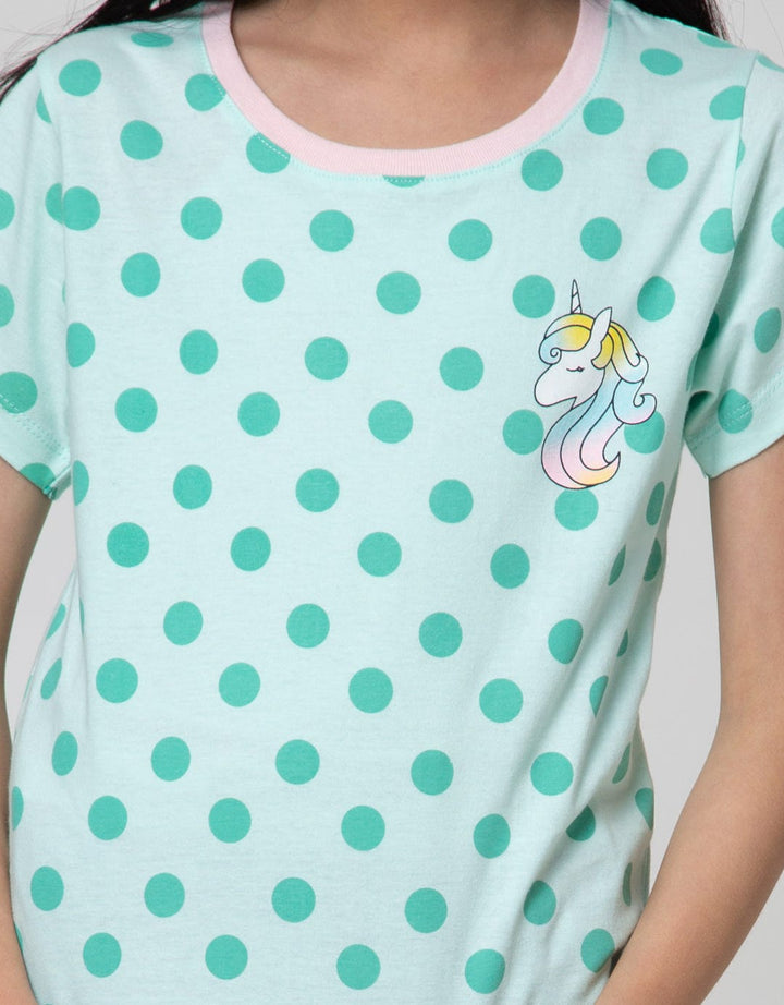 Little M Short Sleeve T-Shirt Dots Unicorn