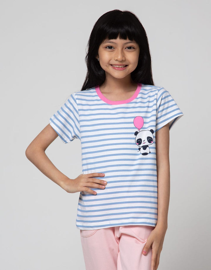 Little M Short Sleeve T-Shirt Stripe Panda