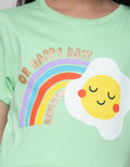 Little M Short Sleeve T-Shirt Print Food Wording Rainbow Egg Happy Day