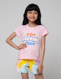 Little M Short Sleeve T-Shirt Print Food Wording Pop Popping Corn