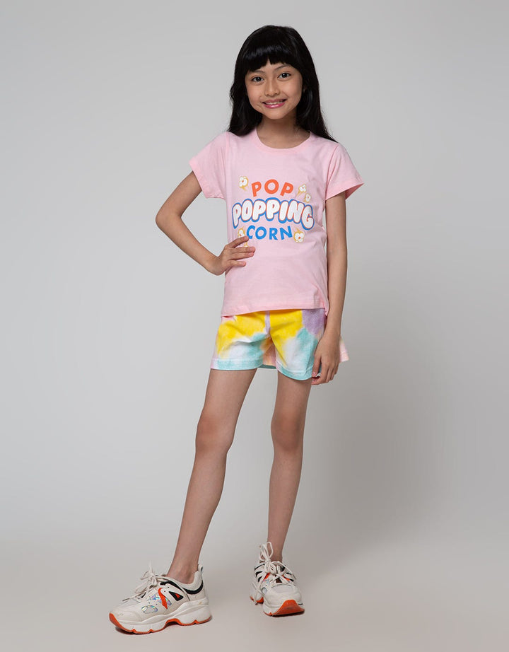 Little M Short Sleeve T-Shirt Print Food Wording Pop Popping Corn