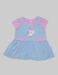 Pipiniko Short Sleeve Midi Dress Ovl Terry Unicorn1