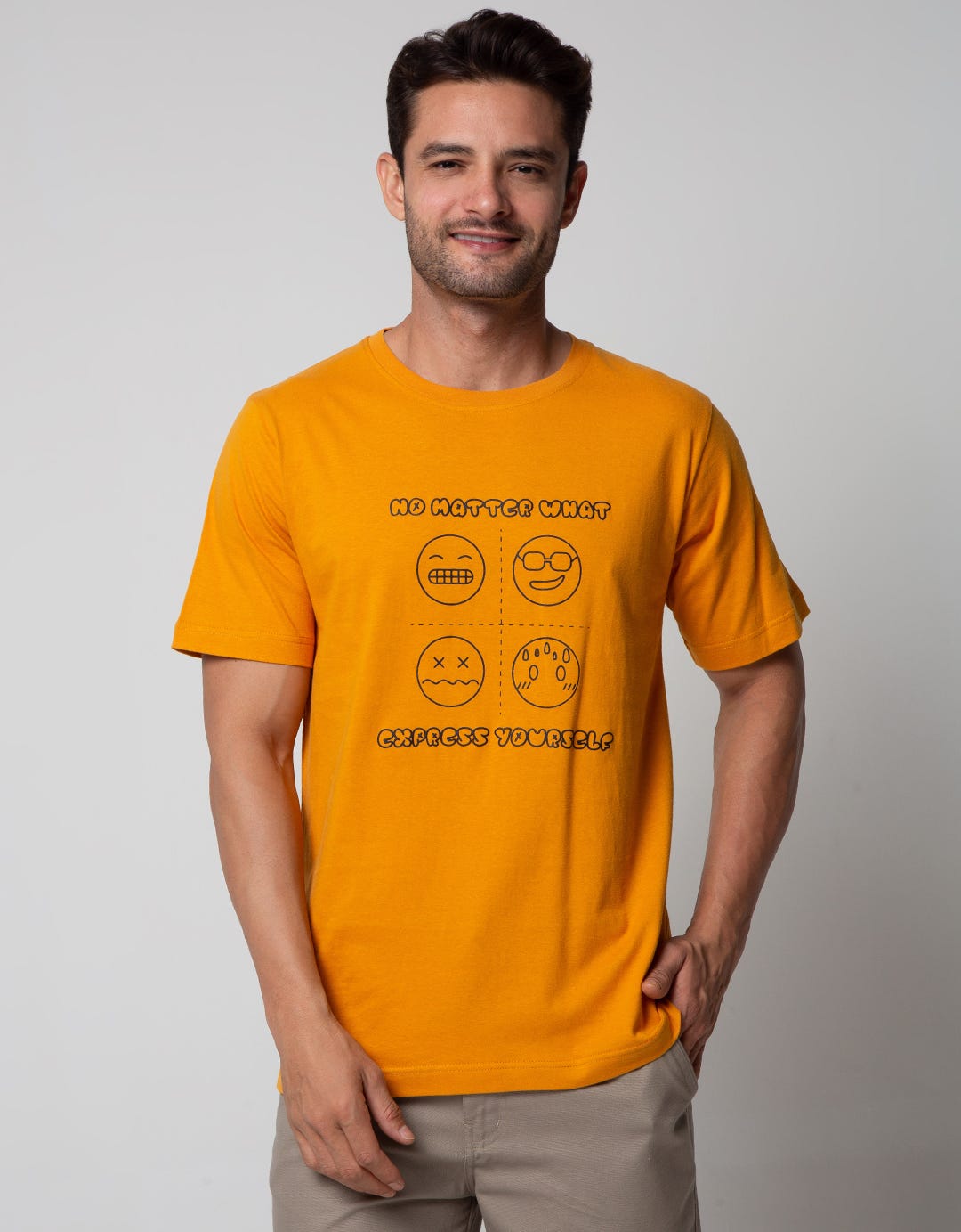T Zone Short Sleeve T-Shirt Print Theme Emoji Spoof No Matter