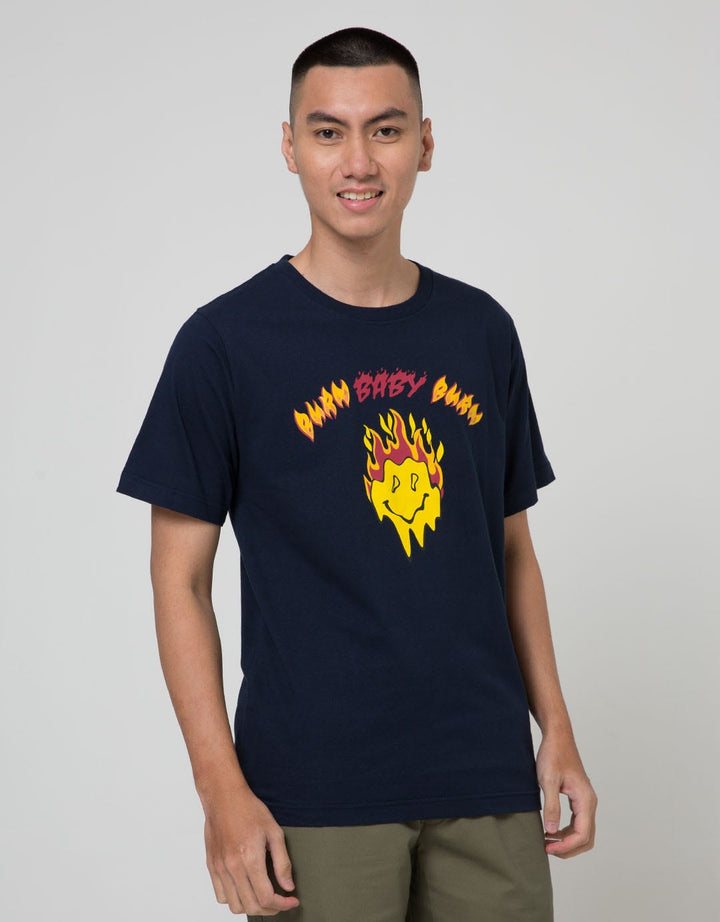 T Zone Short Sleeve T-Shirt Print Theme Emoji Spoof Burn Baby Bur