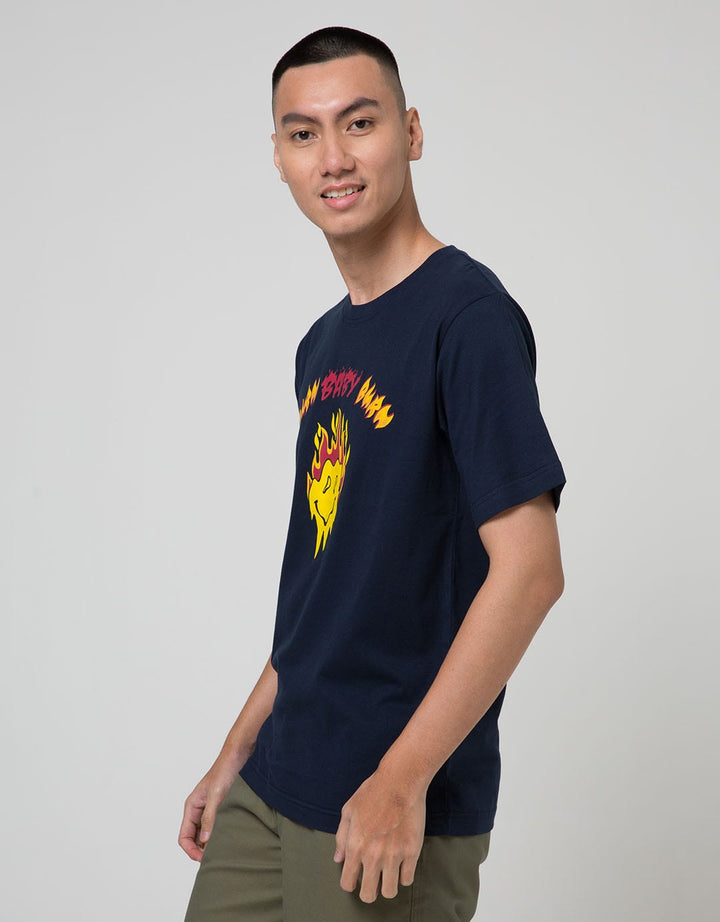 T Zone Short Sleeve T-Shirt Print Theme Emoji Spoof Burn Baby Bur