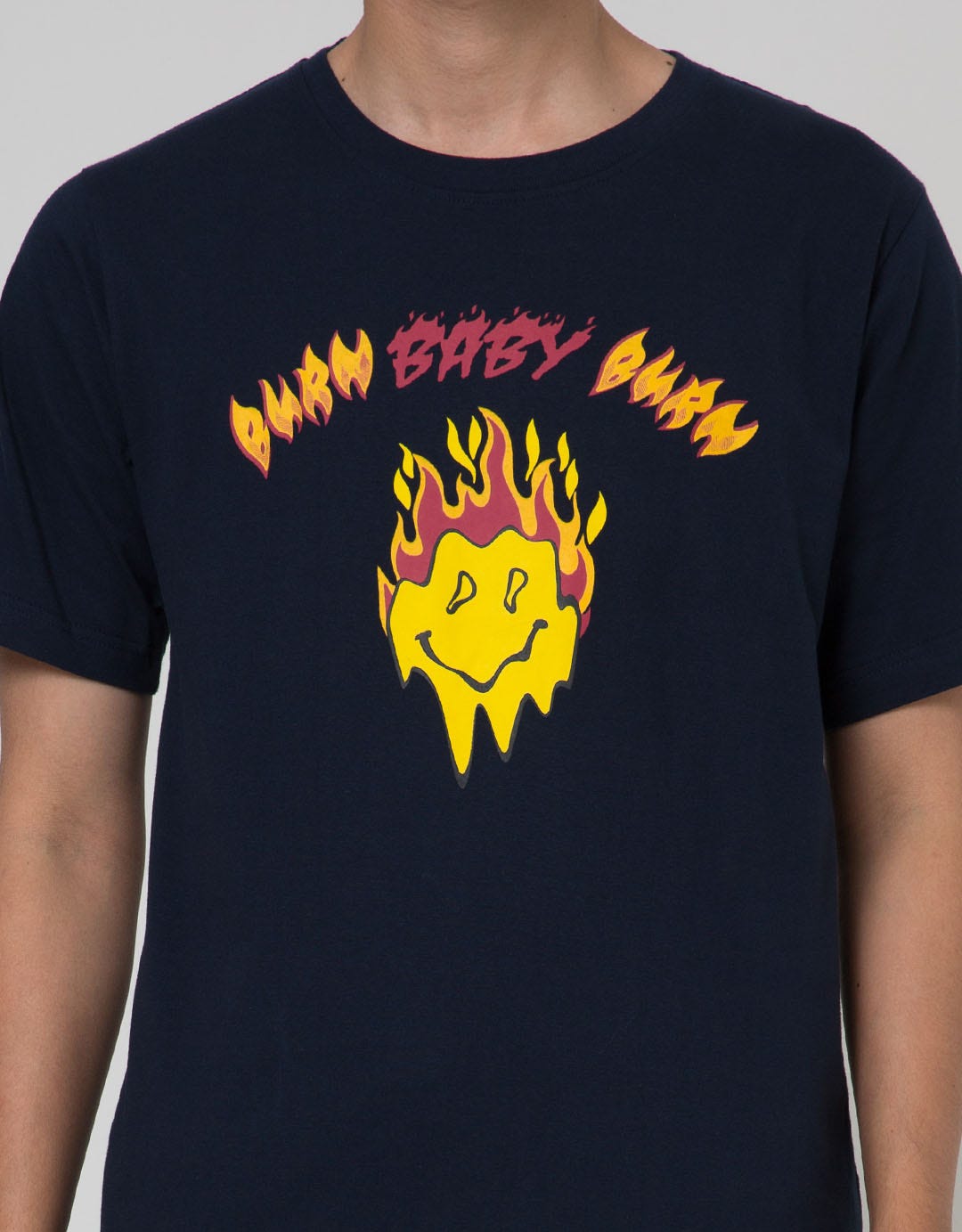 T Zone Short Sleeve T-Shirt Print Theme Emoji Spoof Burn Baby Bur