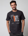T Zone Short Sleeve T-Shirt Print Photoprint Monochrome Retro
