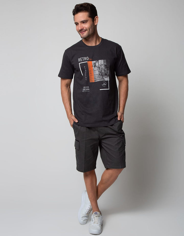 T Zone Short Sleeve T-Shirt Print Photoprint Monochrome Retro
