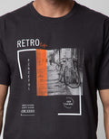 T Zone Short Sleeve T-Shirt Print Photoprint Monochrome Retro