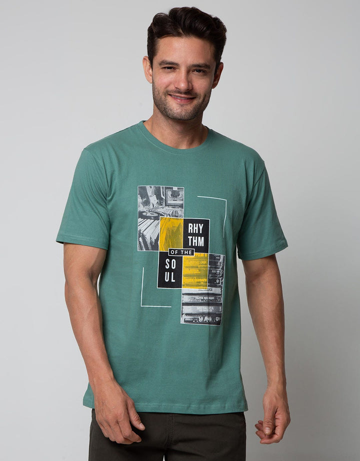 T Zone Short Sleeve T-Shirt Print Monochrome Rhythm