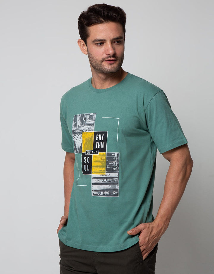 T Zone Short Sleeve T-Shirt Print Monochrome Rhythm