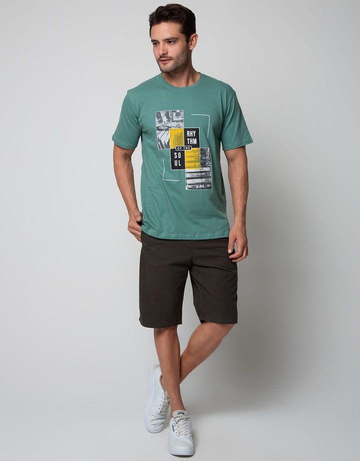 T Zone Short Sleeve T-Shirt Print Monochrome Rhythm