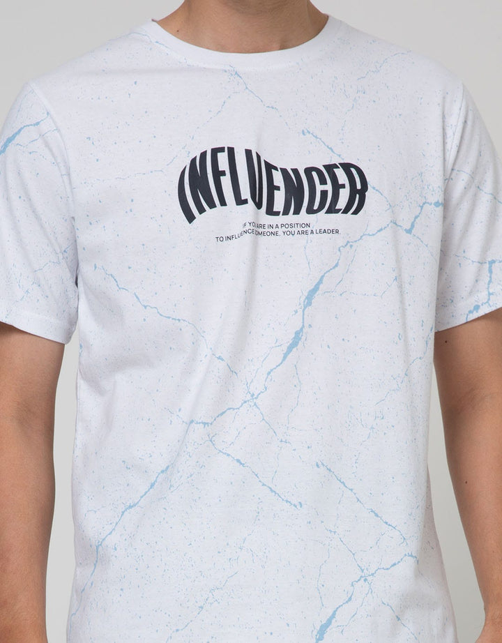T Zone Short Sleeve T-Shirt Fullprint Imaginery Letter - Influe