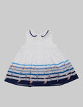 Pipiniko Short Sleeve Midi Dress Border Stripe Woven