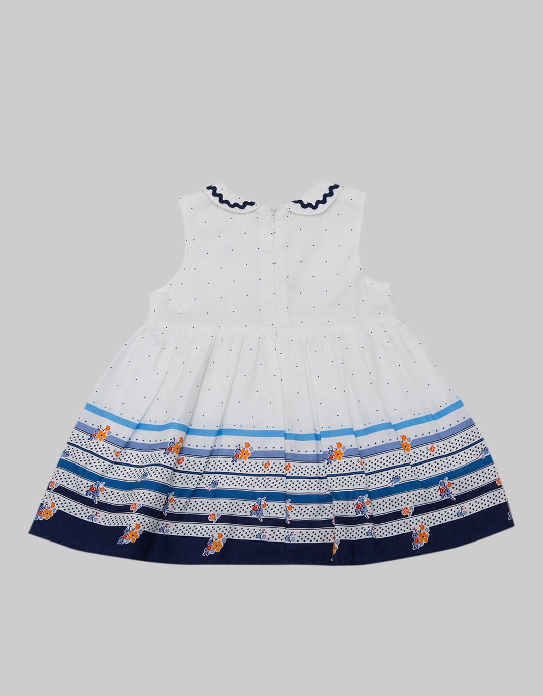 Pipiniko Short Sleeve Midi Dress Border Stripe Woven