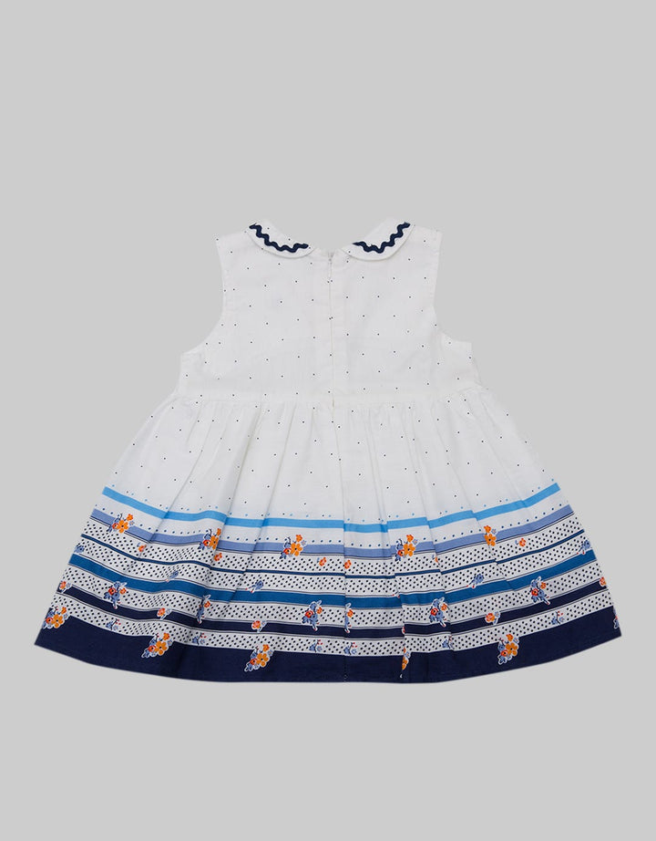 Pipiniko Short Sleeve Midi Dress Border Stripe Woven