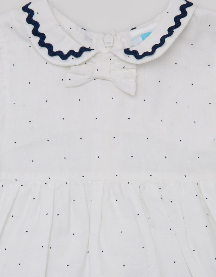 Pipiniko Short Sleeve Midi Dress Border Stripe Woven
